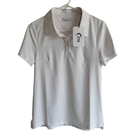 NWT ZYIA Active White Active Slit Polo, Size S - Picture 5 of 11